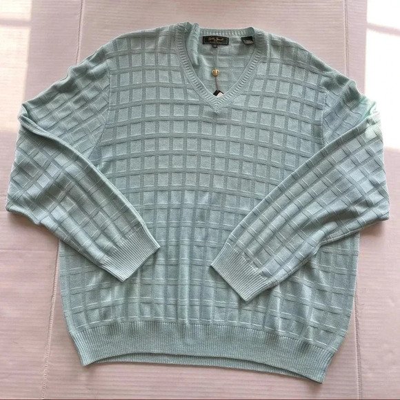 NWT Bobby Jones V-Neck Golf Sweater Light  Blue Turquoise size XXL - Picture 7 of 13